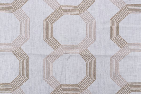 Sarita Embroidered Drapery Fabric in Linen