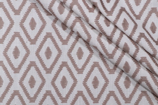 Valiant Fabrics Canyon Embroidered Drapery Fabric in Grasscloth 