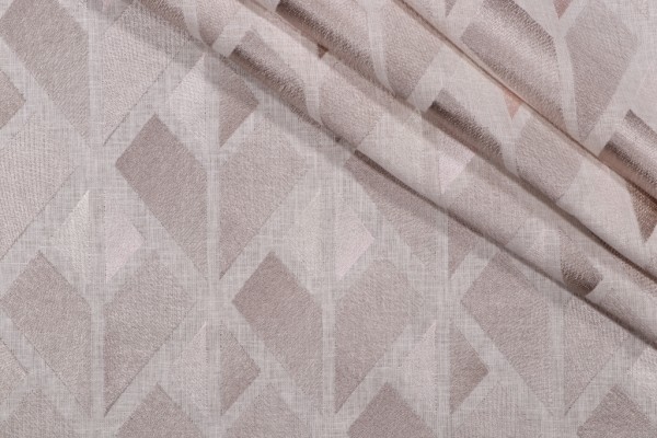 Valiant Fabrics Reza Embroidered Drapery Fabric in Linen 