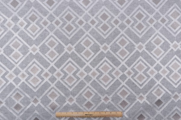Sample of Valiant Fabrics Arietta Semi-Sheer Embroidered Drapery Fabric in Smoke 