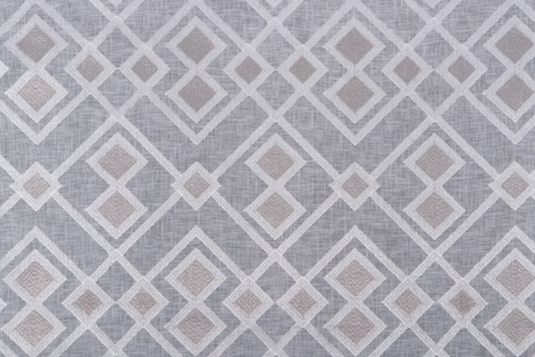 Sample of Valiant Fabrics Arietta Semi-Sheer Embroidered Drapery Fabric in Smoke 