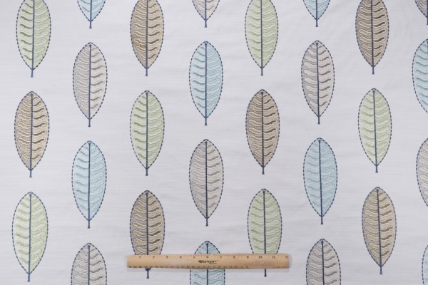 Hamilton Bryn Embroidered Drapery Fabric in Spring 