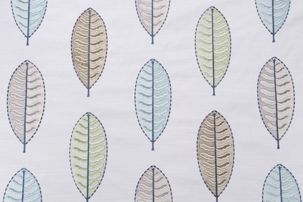 Hamilton Bryn Embroidered Drapery Fabric in Spring 