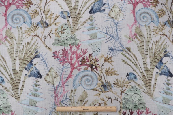 Click for Hamilton Cordelia Printed Cotton Drapery Fabric in Flax  Hamilton Cordelia Printed Cotton Drapery Fabric in Flax