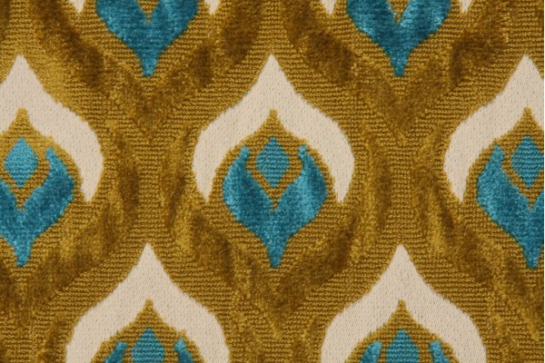 Sample of Hamilton Grenoble Grois Point Upholstery Fabric in Blue/Green 