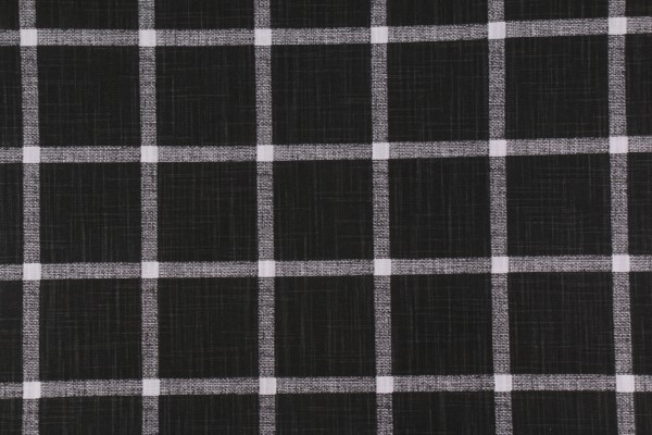 Premier Prints Abbot-Slub Canvas Printed Cotton Drapery Fabric in Ink