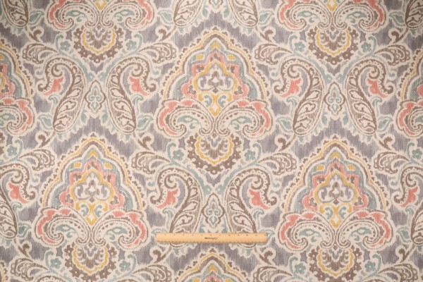 Waverly Artesanias Ikat Printed Cotton Drapery Fabric in Mineral