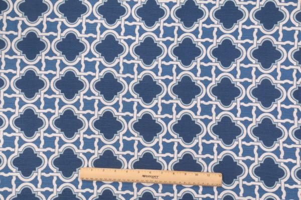 Click for 2.25 Yards Mill Creek Talsy Printed Cotton Drapery Fabric in Navy Mill Creek Talsy Printed Cotton Drapery Fabric in Navy