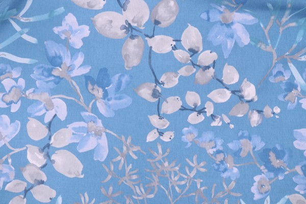 Kaufmann Bolero Printed Cotton Drapery Fabric in Marina