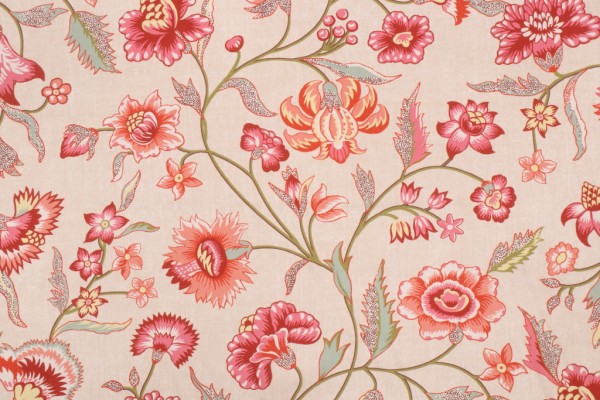 Kaufmann Marseille Printed Cotton Twill Drapery Fabric in Melon