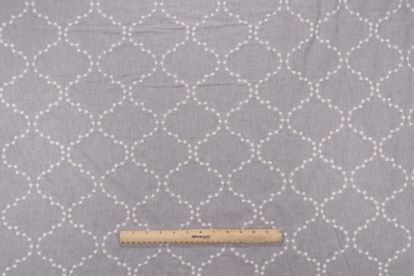 Kelly Ripa Home Pearl Drop Embroidered Drapery Fabric in Smoke