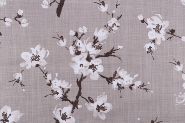 Stof France Kanda Printed Cotton Drapery Fabric in Naturel