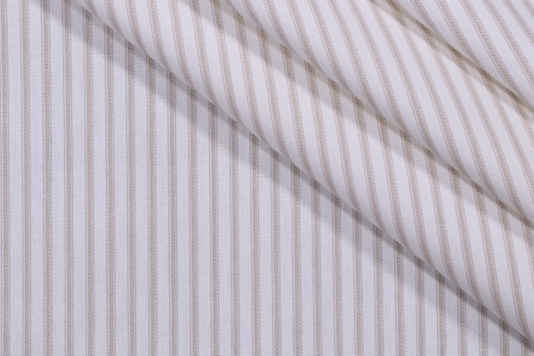 Magnolia Home Berlin Ticking Stripe Printed Cotton Drapery Fabric in Sand 