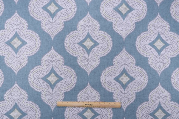 Sample of Magnolia Home Alexandria Printed Cotton Drapery Fabric in Verdigris 