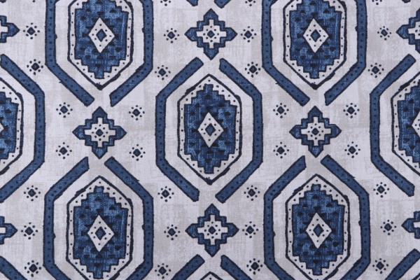 Click for Magnolia Home Kente Printed Cotton Drapery Fabric in Navy  Magnolia Home Kente Printed Cotton Drapery Fabric in Navy
