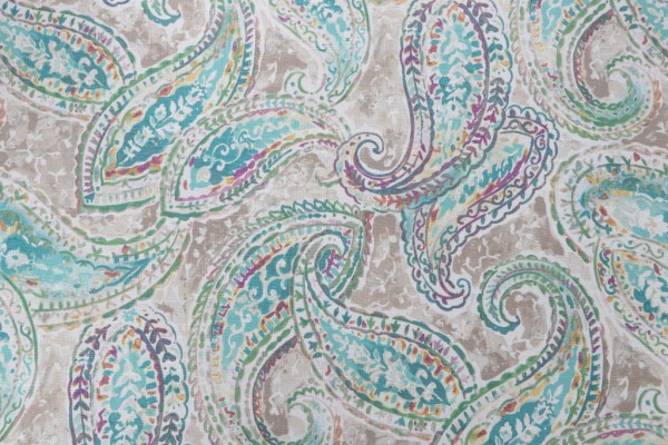 Click for 2.75 Yards Kelly Ripa Home Bright & Lively Printed Cotton Drapery Fabric in Seaglass Kelly Ripa Home Bright & Lively Printed Cotton Drapery Fabric in Seaglass
