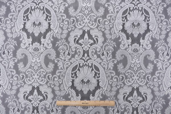 Amelie Sheer Lave Drapery Fabric in Cream