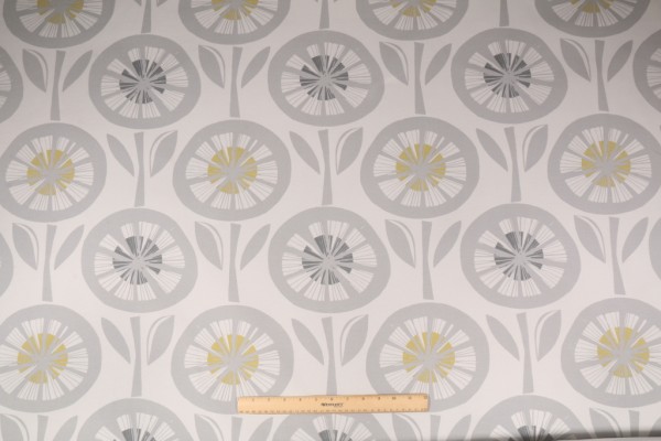 Terrasol - Lemondrop Printed Polyester Outdoor Fabric in Platinum