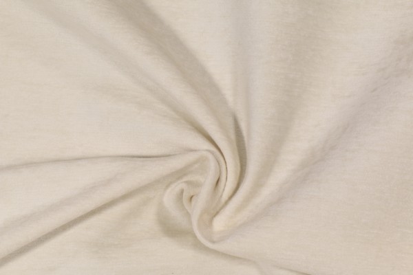 Crypton Lush High Performance Velvet Chenille Upholstery Fabric in Eggshell