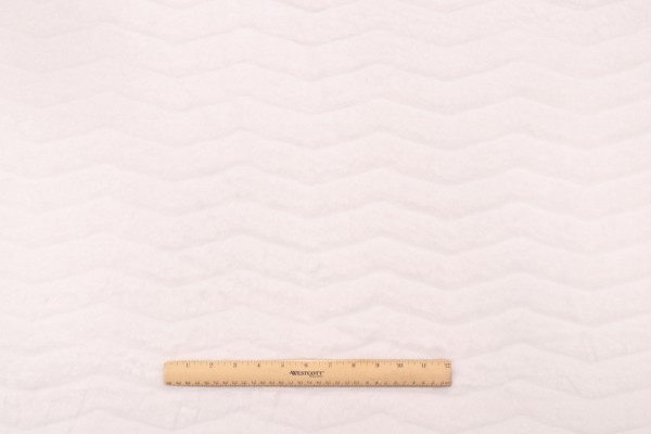PK Lifestyles Lush Chevron Faux Fur Decorator Fabric in Swan