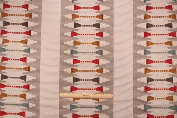 PK Lifestyles Le Souk Emb Embroidered Cotton Drapery Fabric in Spice