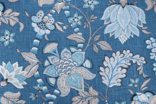 P Kaufmann Bowen Printed Linen Blend Drapery Fabric in Resist