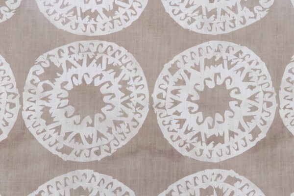 Medallions Printed Drapery Fabric in Husk
