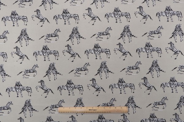 Novogratz Dr Zebra Printed Polyester Outdoor Fabric in Natural