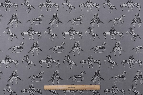 Novogratz Dr Zebra Printed Polyester Outdoor Fabric in Silver