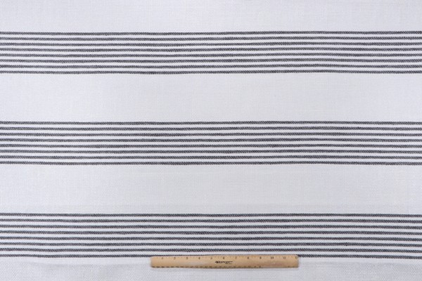 PK Lifestyles Alleyway Stripe Woven Chenille Upholstery Fabric in Domino
