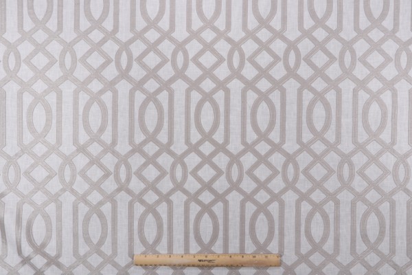 Waverly Cutout Embroidered Drapery Fabric in Sterling