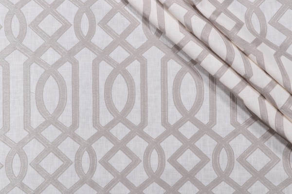 Waverly Cutout Embroidered Drapery Fabric in Sterling