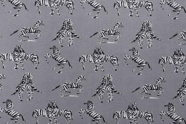 Novogratz Dr Zebra Printed Polyester Outdoor Fabric in Silver