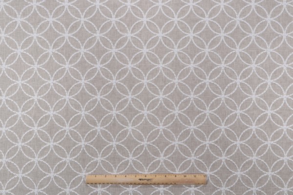 Valiant Fabrics Cycle Embroidered Drapery Fabric in Linen