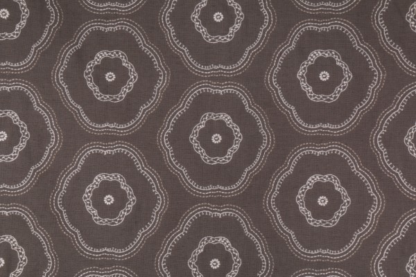 Onyx Age Torrey Embroidered Cotton/Linen Decorator Fabric in Smoke
