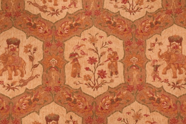 Thibaut Tabriz F97152 Printed Linen Blend Drapery Fabric in Beige