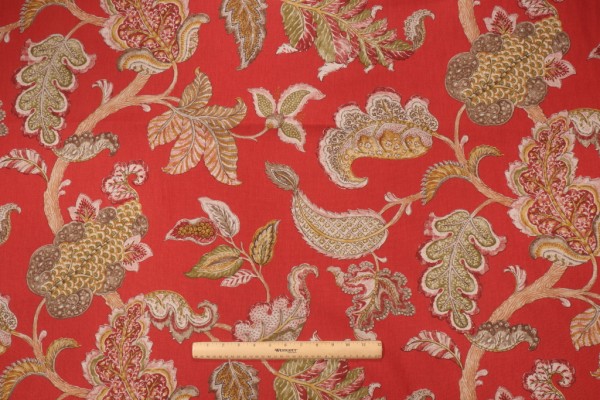 Kaufmann Lawrence Printed Cotton Drapery Fabric in Poppy