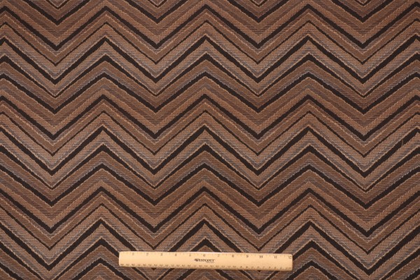Phifer Geobella Zig Zag Woven Olefin Outdoor Fabric in Brownstone