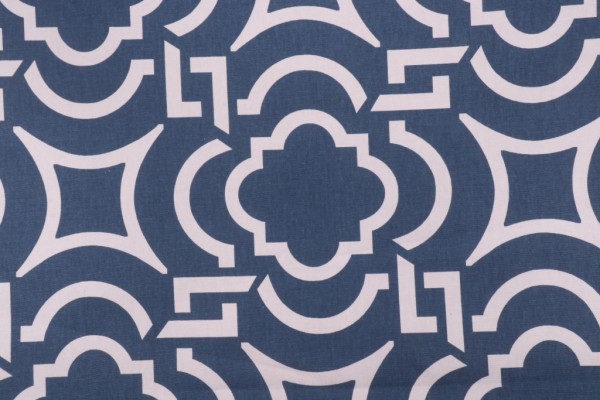 Richloom Carmody Printed Cotton Drapery Fabric in Denim