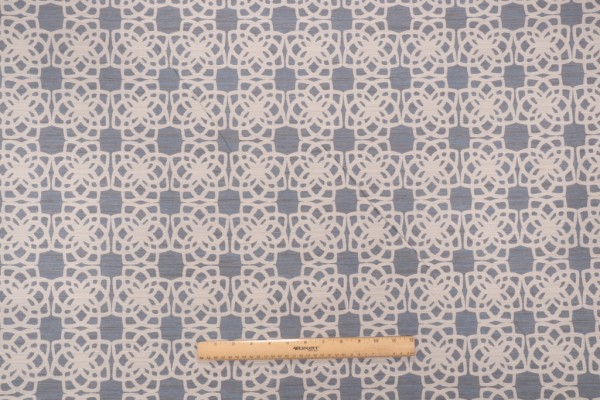 Scroll Frame Damask Upholstery Fabric in Delft