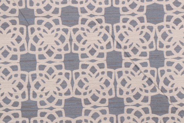 Scroll Frame Damask Upholstery Fabric in Delft