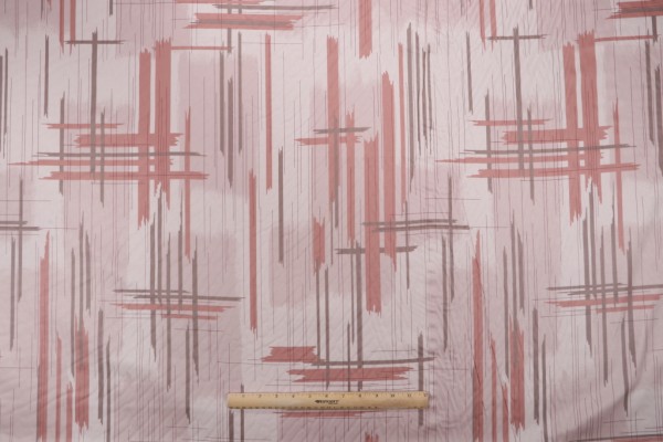 Brushstroke Printed Cotton Drapery fabric in Rosewood