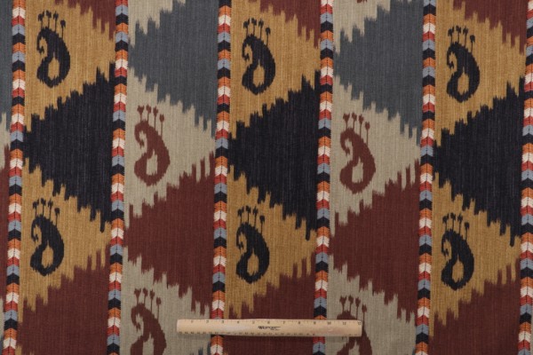 P Kaufmann Orissa Shawl Printed Cotton Drapery Fabric in Caramel 