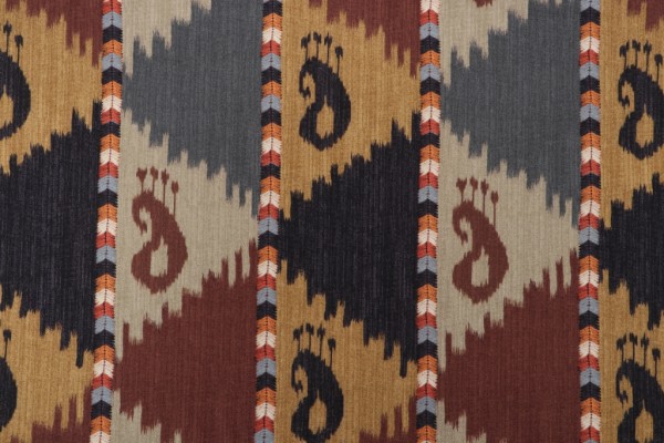 P Kaufmann Orissa Shawl Printed Cotton Drapery Fabric in Caramel 