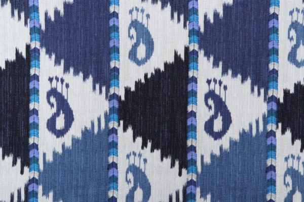 Kaufmann Orissa Shawl Printed Cotton Drapery Fabric in Indigo 