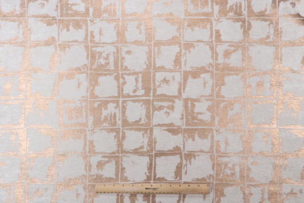 Kaufmann Tristan Printed Chenille Upholstery Fabric in Gold Pearl 