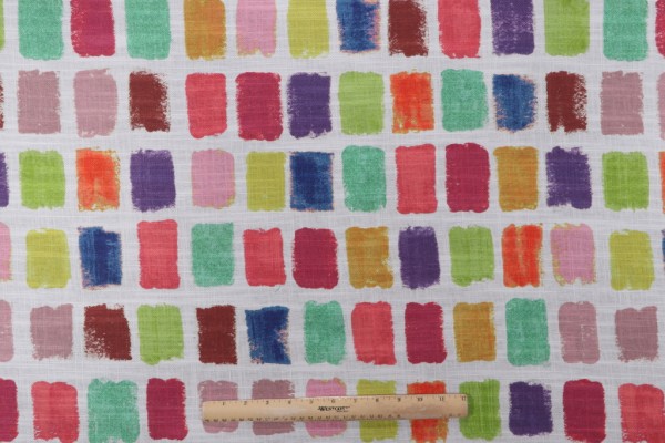 Kaufmann Paint Box Printed Drapery Fabric in Firecracker 