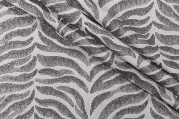 P Kaufmann Kalmar Embroidered Drapery Fabric in Zinc 