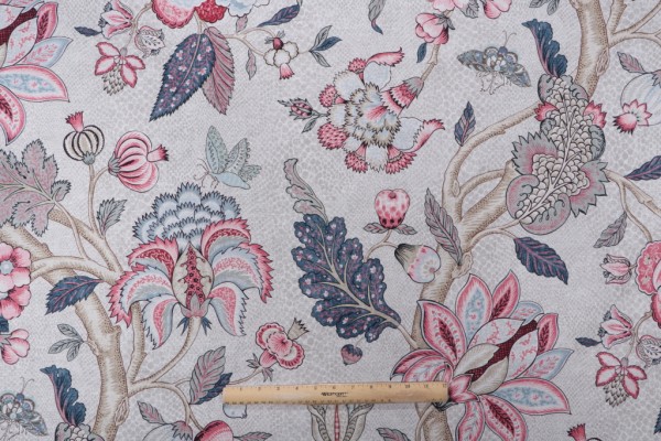 Kaufmann Talise Printed Cotton Drapery Fabric in Flax 