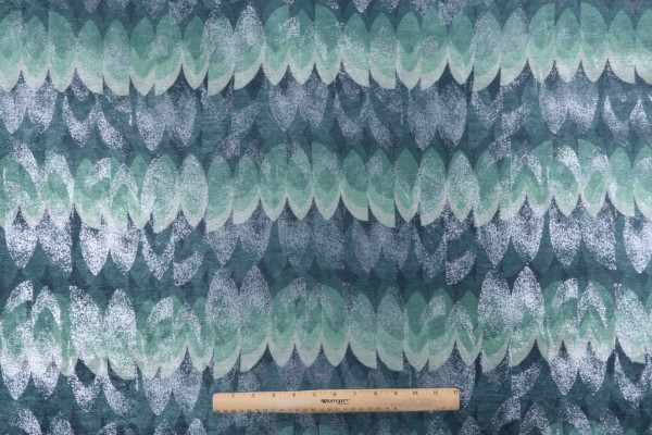 P Kaufmann Calais Printed Chenille Upholstery Fabric in Malachite 